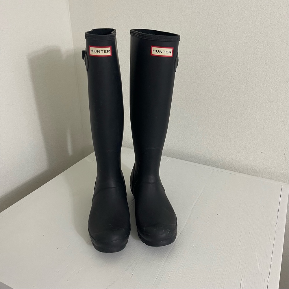 Hunter Black Original Tall Rain Boots Size 9